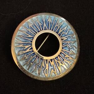 Vintage Sterling Silver Brooch by Sheila Fleet Scottish Orkney 1.5" Hallmark 923